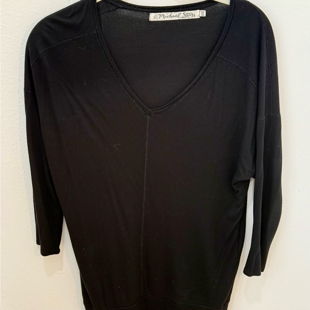 Michael Stars Classic Black V-Neck Tunic